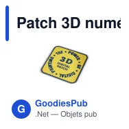 Patch 3D numérique personnalisable 7 x 7 cm avec logo - Digital Patch 7 - Miniature 2