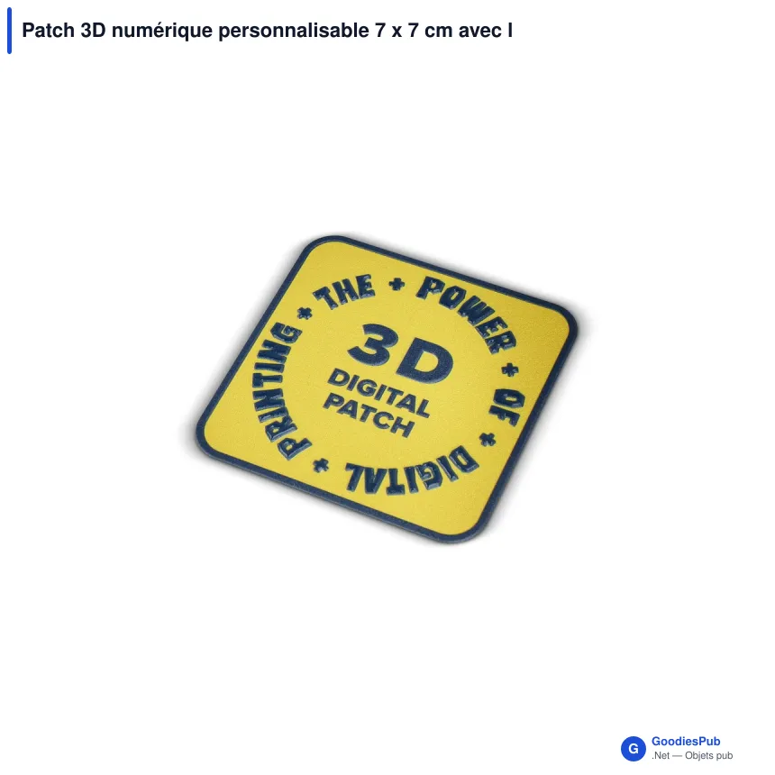 Patch 3D numérique personnalisable 7 x 7 cm avec logo - Digital Patch 7 - Image 2