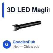 Lampe torche personnalisable 3D LED Maglite® USA avec logo - Miniature 1