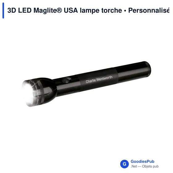 Lampe torche personnalisable 3D LED Maglite® USA avec logo - Image 1