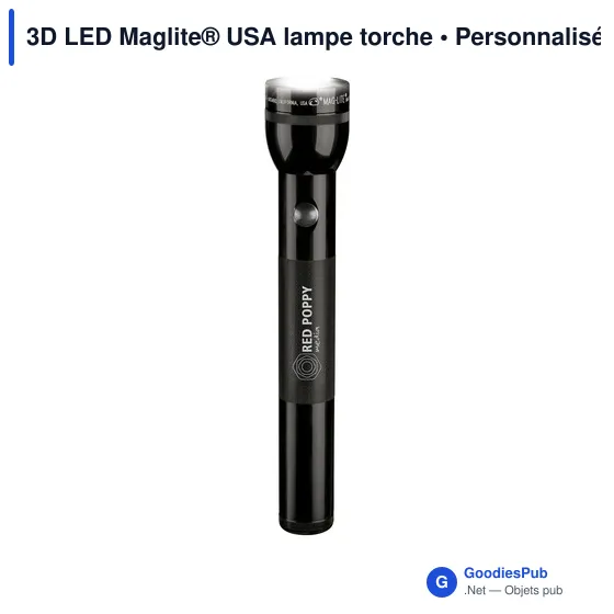 Lampe torche personnalisable 3D LED Maglite® USA avec logo - Image 2