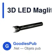 Lampe torche personnalisable 3D LED Maglite® USA avec logo - Miniature 3