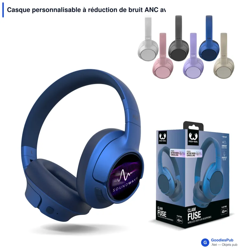Casque personnalisable à réduction de bruit ANC avec logo - Fresh 'n Rebel Clam Fuse - Image 1