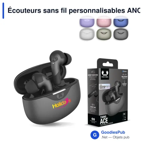 Écouteurs sans fil personnalisables ANC hybride avec logo - Fresh 'n Rebel Twins Ace
