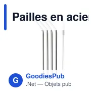 Pailles en acier inoxydable personnalisables avec logo - Rudy - Miniature 3