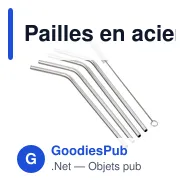 Pailles en acier inoxydable personnalisables avec logo - Rudy - Miniature 4