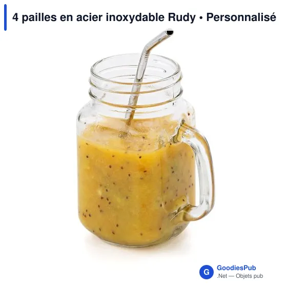 Pailles en acier inoxydable personnalisables avec logo - Rudy - Image 5