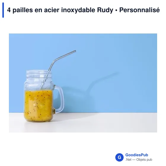 Pailles en acier inoxydable personnalisables avec logo - Rudy - Image 7