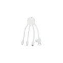 Variante Blanc - Câble de charge personnalisable Xoopar en plastique océanique avec logo - Eco Octopus