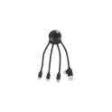 Variante Noir - Câble de charge personnalisable Xoopar en plastique océanique avec logo - Eco Octopus