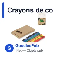 Crayons de couleur personnalisables en boîte à bricoler avec logo - Lot de 6 - Miniature 1