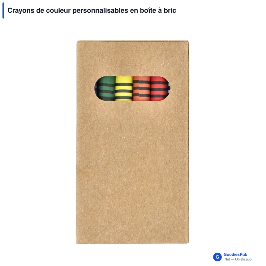 Crayons de couleur personnalisables en boîte à bricoler avec logo - Lot de 6 - Image 2