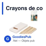 Crayons de couleur personnalisables boîte brique de lait recyclé avec logo - Lot de 6 - Miniature 1