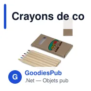 Crayons de couleur personnalisables en boîte kraft avec logo - Lot de 6 - Miniature 1