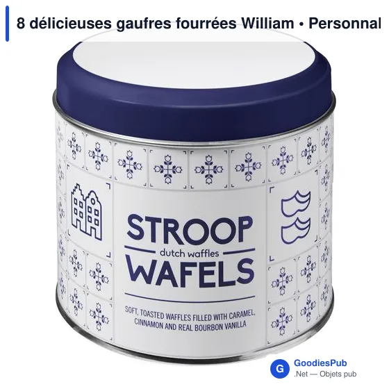 Gaufres fourrées personnalisables avec logo - 8 délicieuses gaufres William - Image 1