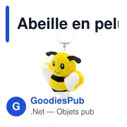 Porte-clés abeille en peluche personnalisable avec logo | Miro - Miniature 1