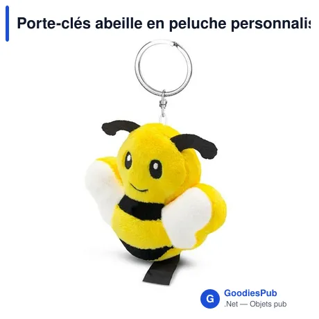 Porte-clés abeille en peluche personnalisable avec logo | Miro