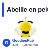 Porte-clés abeille en peluche personnalisable avec logo | Miro - Miniature 5