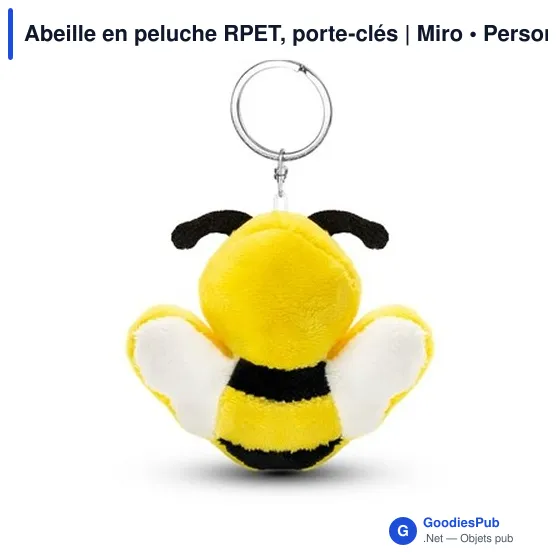 Porte-clés abeille en peluche personnalisable avec logo | Miro - Image 5