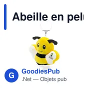 Porte-clés abeille en peluche personnalisable avec logo | Miro - Miniature 6