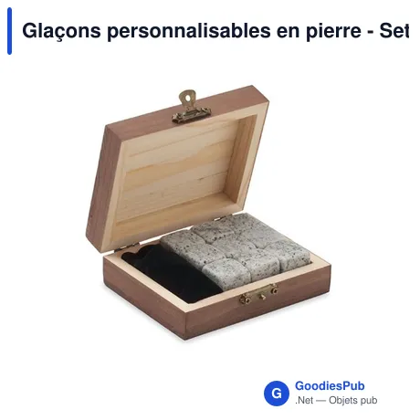 Glaçons personnalisables en pierre - Set ABERDEEN pour votre logo