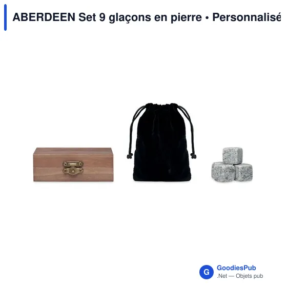 Glaçons personnalisables en pierre - Set ABERDEEN pour votre logo - Image 2