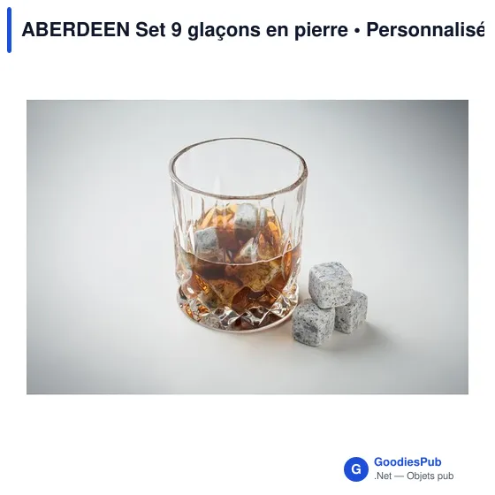 Glaçons personnalisables en pierre - Set ABERDEEN pour votre logo - Image 3