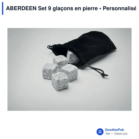 Glaçons personnalisables en pierre - Set ABERDEEN pour votre logo - Image 4