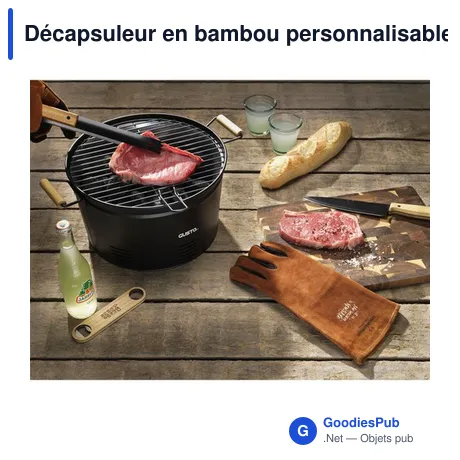 Décapsuleur en bambou personnalisable avec logo - Abri Bamboo Opener