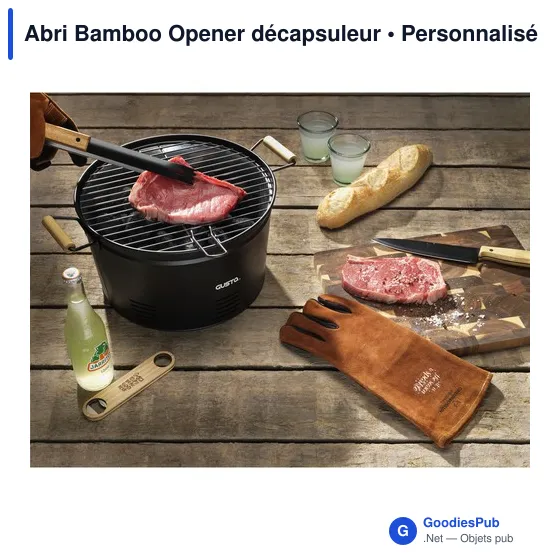 Décapsuleur en bambou personnalisable avec logo - Abri Bamboo Opener - Image 1