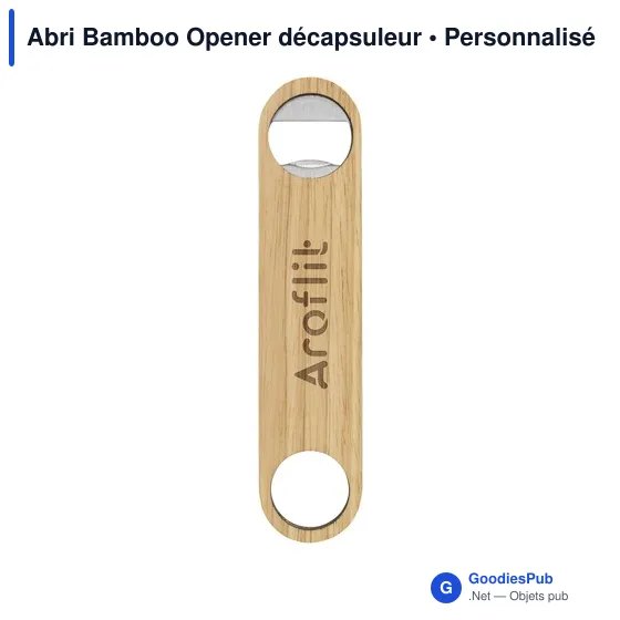 Décapsuleur en bambou personnalisable avec logo - Abri Bamboo Opener - Image 2