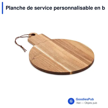 Planche de service personnalisable en bois d'acacia - ACABALLavec logo
