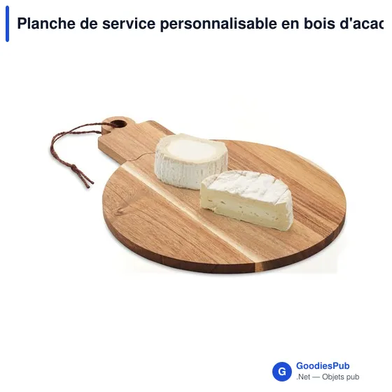 Planche de service personnalisable en bois d'acacia - ACABALLavec logo - Image 3