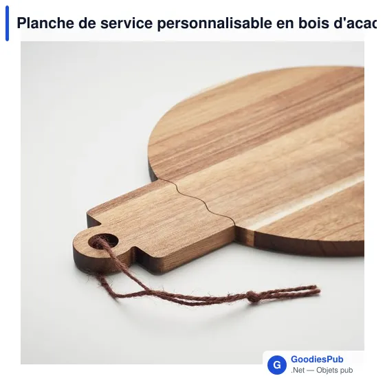 Planche de service personnalisable en bois d'acacia - ACABALLavec logo - Image 5