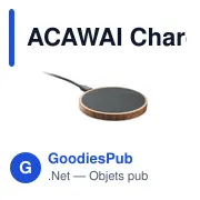 ACAWAI Chargeur sans fil en acacia 15W - Miniature 1