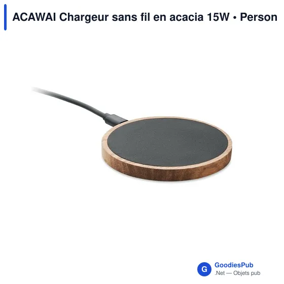 ACAWAI Chargeur sans fil en acacia 15W - Image 1
