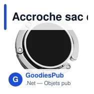 Accroche sac en métal Eloise - Miniature 1