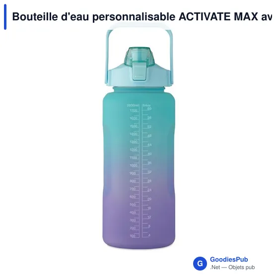 Bouteille d'eau personnalisable ACTIVATE MAX avec logo - 2L - Image 2