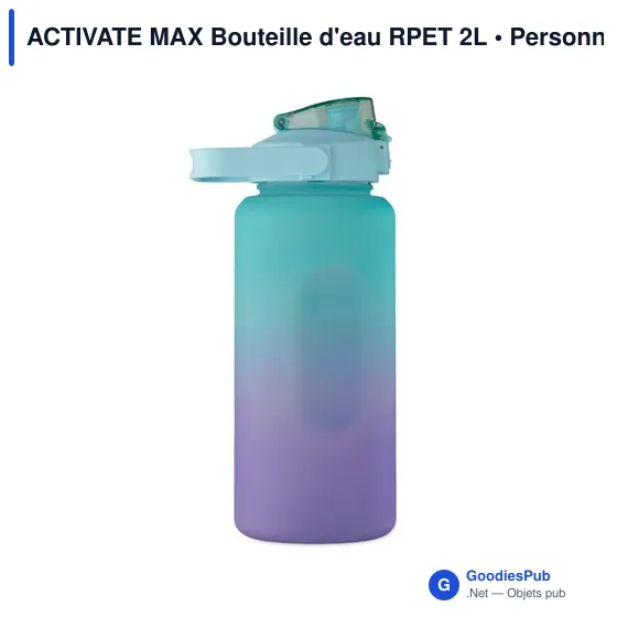 Bouteille d'eau personnalisable ACTIVATE MAX avec logo - 2L - Image 5
