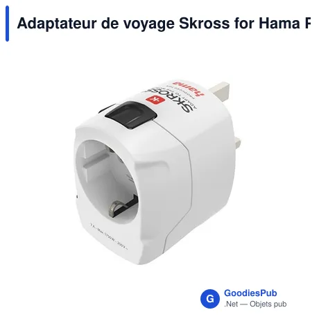 Adaptateur de voyage personnalisable Skross pour logo d'entreprise