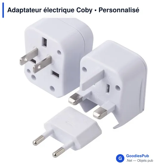 Adaptateur électrique personnalisable Coby avec logo - Image 2