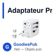 Adaptateur de Prises Personnalisable Wando avec Logo - Miniature 1