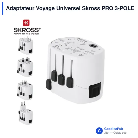 Adaptateur Voyage Universel Skross PRO 3-POLE - Image 1
