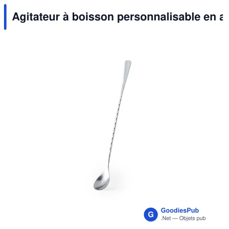 Agitateur à boisson personnalisable en acier inoxydable - Micuxavec logo