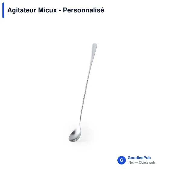 Agitateur à boisson personnalisable en acier inoxydable - Micuxavec logo - Image 1