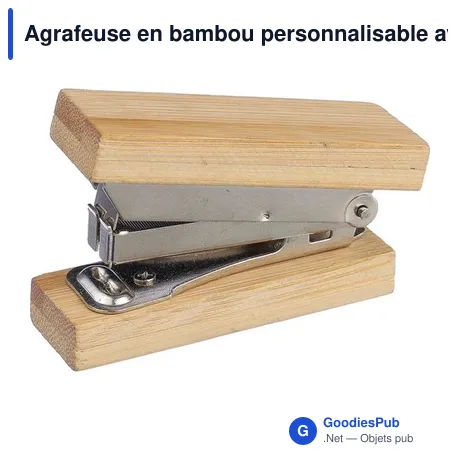 Agrafeuse en bambou personnalisable avec logo - Modèle Gordon