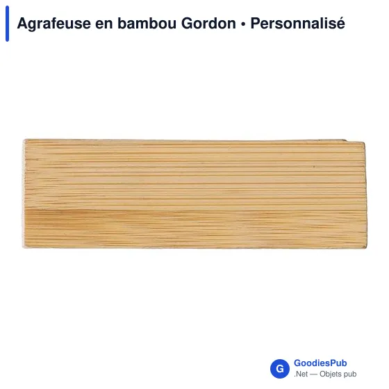 Agrafeuse en bambou personnalisable avec logo - Modèle Gordon - Image 5