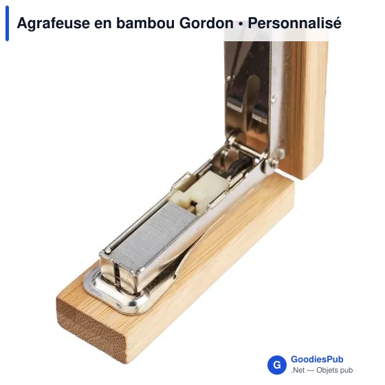 Agrafeuse en bambou personnalisable avec logo - Modèle Gordon - Image 6