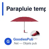 Parapluie tempête personnalisable AGUMBE avec logo - Miniature 1