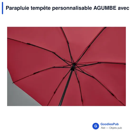 Parapluie tempête personnalisable AGUMBE avec logo - Image 6